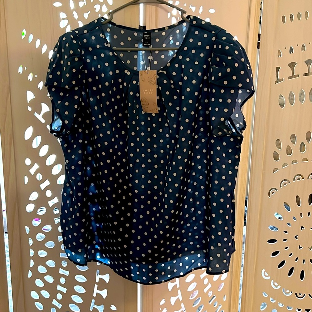 Blue Polka Dot Blouse